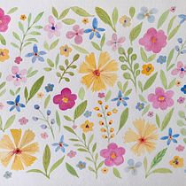 Mon projet du cours : Motifs floraux à l’aquarelle avec des couleurs vibrantes. Traditional illustration, Pattern Design, Watercolor Painting, and Botanical Illustration project by Teresa Escada - 05.25.2023