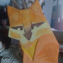 Meu projeto do curso: Papel machê para iniciantes: escultura de personagem colorido Lobo Guará. Traditional illustration, Character Design, To, Design, Art To, s, and Creating with Kids project by Daniella VILLALTA - 05.26.2023