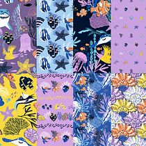 Mi proyecto del curso: Diseño de patrones ilustrados_ Buscando a Nemo. Traditional illustration, Pattern Design, Digital Illustration, Printing, and Gouache Painting project by Mariana Castelli - 05.26.2023