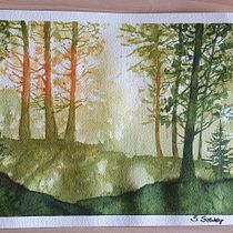 Mon projet du cours : Paysages oniriques à l'aquarelle : capturez la lumière. Un projet de Peinture , et Aquarelle de Sandrine JACQUOT SELUKSY - 26.05.2023