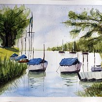 My project for course: Watercolor Techniques for Painting Seascapes. Pintura, Pintura em aquarela e Ilustração naturalista projeto de Alejandra Taborda - 27.05.2023
