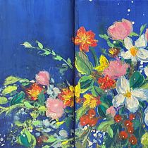 My project for course: Expressive Floral Painting with Acrylic Paint. Un proyecto de Bellas Artes, Pintura, Pintura acrílica e Ilustración botánica de charly_ - 28.05.2023