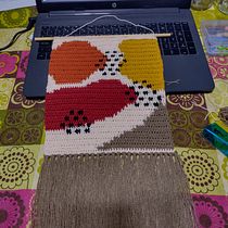 Mi proyecto del curso: Intarsia crochet: teje tus propios tapices. Crochet, Fashion Design, Decoration, Fiber Arts, DIY, and Textile Design project by Erika Rubilar - 05.29.2023