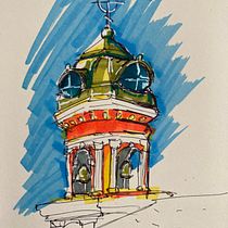 My project for course: Expressive Architectural Sketching with Colored Markers. Sketching, Drawing, Architectural Illustration, Sketchbook & Ink Illustration project by Zdravka Karaohluyan - 05.30.2023