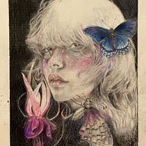 My project for course: Chiaroscuro Creative Portrait with Pencils. Un projet de Illustration traditionnelle, Dessin au cra, on, Dessin de portrait, Dessin artistique, Dessin aux cra , et ons de couleur de stichyiris - 31.05.2023