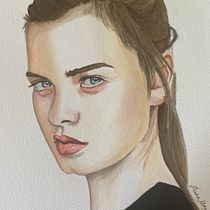 Mi proyecto del curso: Retrato en acuarela a partir de una fotografía. Traditional illustration, Watercolor Painting, and Portrait Drawing project by derona77 - 05.31.2023