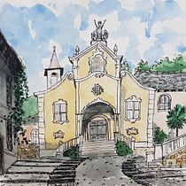 Mein Abschlussprojekt für den Kurs: Reiseskizzen in Aquarell: Fange deine Umgebung ein. Traditional illustration, Painting, Sketching, Drawing, Watercolor Painting, Architectural Illustration, and Sketchbook project by Katja Bader - 05.31.2023