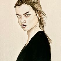 My project for course: Watercolor Portrait from a Photo. Traditional illustration, Watercolor Painting, and Portrait Drawing project by denbyleslie - 06.01.2023