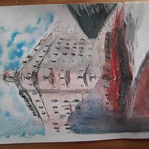 My project for course: Architectural Sketching with Watercolor and Ink. Sketching, Drawing, Watercolor Painting, Architectural Illustration, Sketchbook & Ink Illustration project by Katerina Markova - 06.03.2023