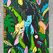 My project for course: Introduction to Acrylic Painting: Create a Tropical Canvas. Un projet de Peinture, Création de motifs, Peinture acr , et lique de Chris T. - 03.06.2023
