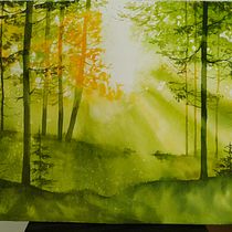My project for course: Dreamy Watercolor Landscapes: Paint with Light. Un projet de Peinture , et Aquarelle de olga_momi - 03.06.2023