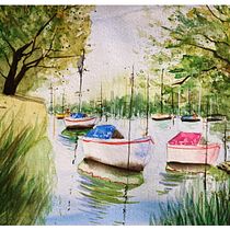 Mein Abschlussprojekt für den Kurs: Wasserlandschaften in Aquarell malen. Pintura, Pintura em aquarela e Ilustração naturalista projeto de J. M. - 04.06.2023