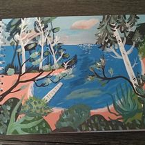 Meu projeto do curso: Pintura acrílica passo a passo: crie paisagens incríveis. Traditional illustration, Painting, Acr, lic Painting, and Sketchbook project by evasilvamagalhaes - 06.03.2023