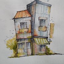 Meu projeto do curso: Desenho arquitetônico expressivo com marcadores coloridos. Sketching, Drawing, Architectural Illustration, Sketchbook, Ink Illustration, and Traditional illustration project by ggabi - 06.05.2023