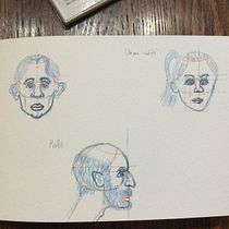 Mon projet du cours : Carnet de portraits à l’aquarelle. Painting, Watercolor Painting, Portrait Drawing, and Sketchbook project by ross_karine - 06.07.2023