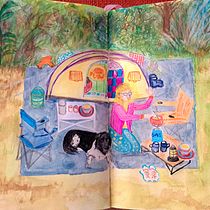 Mijn project van de cursus: Sketchbook om je tekenstijl te verkennen. Traditional illustration, Sketching, Creativit, Drawing, Watercolor Painting, Sketchbook, and Gouache Painting project by monique Dobbe - 06.07.2023