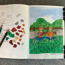 Mein Abschlussprojekt für den Kurs: Das Skizzenbuch als Erkundungsreise: Finde deinen Zeichenstil. Traditional illustration, Sketching, Creativit, Drawing, Watercolor Painting, Sketchbook, and Gouache Painting project by Anke Weber - 06.08.2023