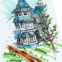 My project for course: Expressive Architectural Sketching with Colored Markers. Sketching, Drawing, Architectural Illustration, Sketchbook, Ink Illustration, and Traditional illustration project by Barbara Kelley - 05.14.2023
