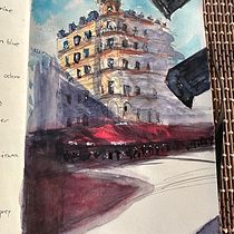 My project for course: Architectural Sketching with Watercolor and Ink. Sketching, Drawing, Watercolor Painting, Architectural Illustration, Sketchbook & Ink Illustration project by biancaiuga91 - 06.06.2023