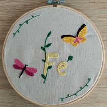 Meu projeto do curso: Técnicas básicas para bordado de letras. Un projet de Broderie , et Design textile de claudia_c_d - 09.06.2023
