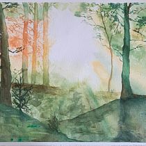 My project for course: Dreamy Watercolor Landscapes: Paint with Light. Un projet de Peinture , et Aquarelle de Jessica Schwanzara - 09.06.2023