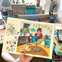 My project for course: Exploratory Sketchbook: Find Your Drawing Style. Traditional illustration, Sketching, Creativit, Drawing, Watercolor Painting, Sketchbook, and Gouache Painting project by Kristine Vos-Skopane - 06.06.2023