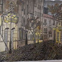 Barrio Paris_Londres de noche, curso: Dibujo arquitectónico con acuarela y tinta. Watercolor Painting, Architectural Illustration, and Sketchbook project by donocarlos - 06.09.2023