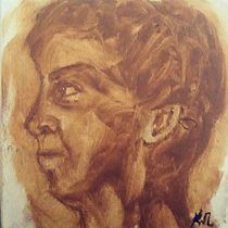 My project for course: Expressive Monochromatic Oil Portraits. Fine Arts, Painting, Portrait Drawing, and Oil Painting project by Konstantina Papagiannopoulou - 06.08.2023