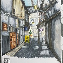 My project for course: Expressive Architectural Sketching with Colored Markers. Sketching, Drawing, Architectural Illustration, Sketchbook & Ink Illustration project by Carlos Camacho - 06.10.2023