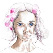 Retrato artístico en acuarela. Fine Arts, Painting, Watercolor Painting, and Portrait Drawing project by Melissa Mondragon - 05.31.2023