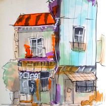 My project for course: Expressive Architectural Sketching with Colored Markers. Sketching, Drawing, Architectural Illustration, Sketchbook & Ink Illustration project by humacanoglu2003 - 06.12.2023