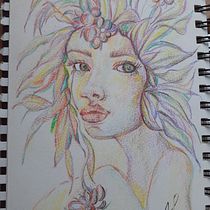 My project for course: Vibrant Portrait Drawing with Colored Pencils. Drawing, Portrait Drawing, Sketchbook, and Colored Pencil Drawing project by Johanne laniel - 06.12.2023