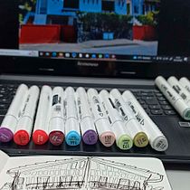 Mi proyecto del curso: Dibujo arquitectónico expresivo con marcadores de colores. Sketching, Drawing, Architectural Illustration, Sketchbook & Ink Illustration project by Angela Reina - 06.13.2023