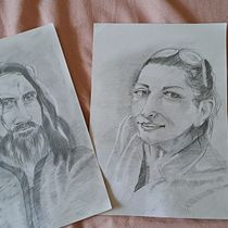 My project for course: Portrait Sketchbooking: Explore the Human Face. Een project van  Schetsen,  Tekening,  Portrettekening,  Artistieke tekening y Sketchbook van Maria V. - 10.06.2023