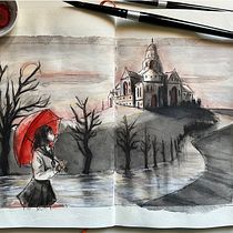 My project for course: Artistic Watercolor Sketching: Dare to Express Your Ideas. Ilustração tradicional, Esboçado, Criatividade, Desenho, Pintura em aquarela, e Sketchbook projeto de Orion Makrynelis - 13.06.2023