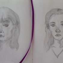 Mi proyecto del curso: Cuaderno de retratos a línea con grafito. Artes plásticas, Esboçado, Desenho, Desenho de retrato, e Sketchbook projeto de Isabel del Rio - 15.06.2023