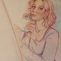 My project for course: Vibrant Portrait Drawing with Colored Pencils . Drawing, Portrait Drawing, Sketchbook, and Colored Pencil Drawing project by Sara Maher - 06.15.2023