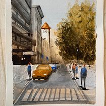My project for course: Urban Landscapes in Watercolor. Projekt z dziedziny  Sztuki piękne, Malowanie akwarelą,  R i sunek architektoniczn użytkownika janlloyd962 - 16.06.2023
