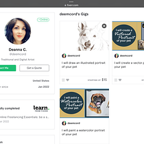 My project for course: Becoming a Creative Freelancer on Fiverr. Un proyecto de Consultoría creativa, Gestión del diseño, Marketing y Business de Deanna Cordova - 17.06.2023