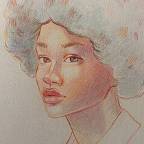 My project for course: Vibrant Portrait Drawing with Colored Pencils. Drawing, Portrait Drawing, Sketchbook, and Colored Pencil Drawing project by ilmiragimaeva06 - 06.15.2023