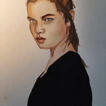 Mijn project van de cursus: Aquarelportretten maken van een foto . Traditional illustration, Watercolor Painting, and Portrait Drawing project by Tinne Waumans - 06.17.2023