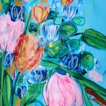My project for course: Expressive Floral Painting with Acrylic Paint. Fine Arts, Painting, Acr, lic Painting, and Botanical Illustration project by Maja Larson - 06.18.2023