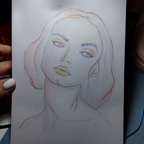 My project for course: Vibrant Portrait Drawing with Colored Pencils. Drawing, Portrait Drawing, Sketchbook, and Colored Pencil Drawing project by Astrid - 06.18.2023