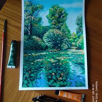 Il mio progetto del corso: Pittura di paesaggi con gouache per principianti. Un proyecto de Bellas Artes, Pintura, Ilustración naturalista				 y Pintura gouache de Claudia Foroni - 18.06.2023