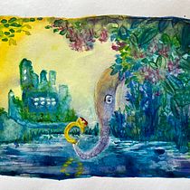 My project for course: Fantasy Landscapes with Watercolor & Gouache. Fine Arts, Painting, Watercolor Painting, Naturalistic Illustration, and Gouache Painting project by danielapeterova - 06.20.2023