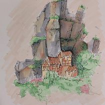 Mijn project van de cursus: Creëer expressieve architecturale schetsen met kleurstiften. Sketching, Drawing, Architectural Illustration, Sketchbook & Ink Illustration project by Willemien - 06.20.2023