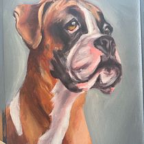 My project for course: Realistic Pet Portraits with Oil Painting. Oil Painting project by kristinwheeldon - 06.20.2023