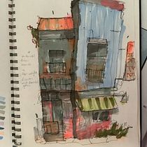 Mein Abschlussprojekt für den Kurs: Expressive Architekturskizzen mit Markern. Sketching, Drawing, Architectural Illustration, Sketchbook & Ink Illustration project by annelenewesterkamp - 06.20.2023