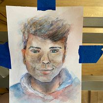 Mi proyecto del curso: Retrato artístico en acuarela. Fine Arts, Painting, Watercolor Painting, and Portrait Drawing project by Paula - 06.18.2023