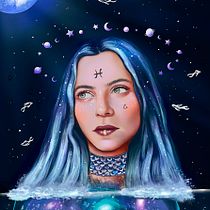 Mi proyecto del curso: Retratos digitales de fantasía con Photoshop. Traditional illustration, Drawing, Digital Illustration, Portrait Drawing, Digital Drawing, and Digital Painting project by Giuliana Barreto - 06.21.2023